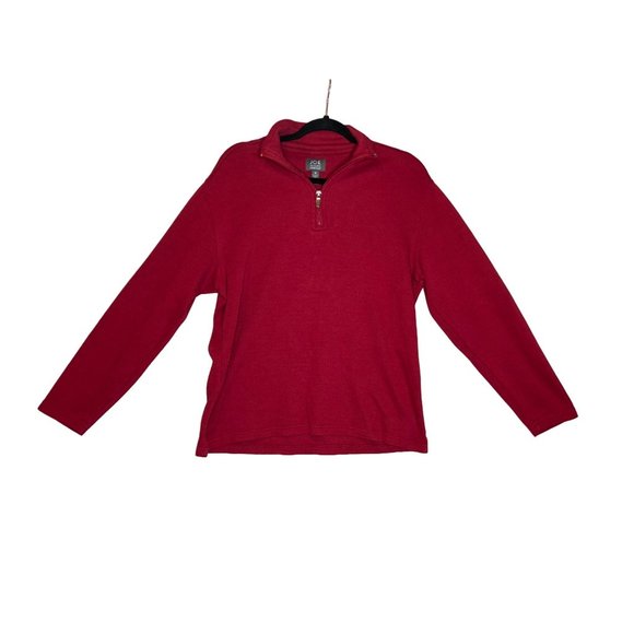 Joe Joseph Abboud Mens Medium Long Sleeve Dark Red 1/4 Zip Pullover - Picture 2 of 5